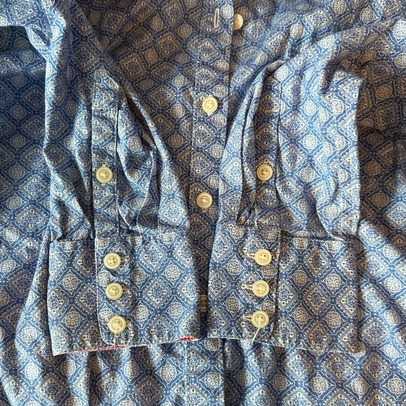 Ariat Women's R.E.A.L. Kirby Fitted Button Down Shirt Size M Blue/White Western - Picture 6 of 10